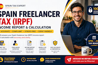 prepare spain freelancer tax irpf income report and calculation