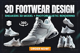 do 3d shoe model sneakers footwear photorealistic rendering