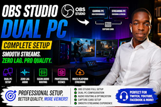 setup professional dual PC streaming system with obs studio