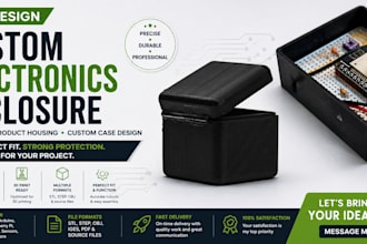 design custom pcb enclosure, snap fit  electronic casing, 3d printable box