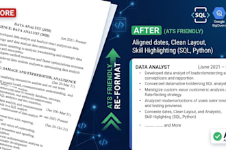 design a professional ats friendly resume for data analysts