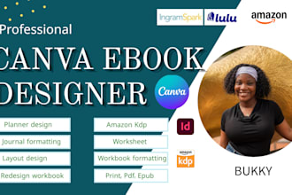 journal design, canva ebook design redesign workbook formatting for amazon kdp