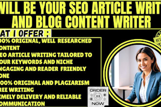 be your SEO article writer and blog content writer