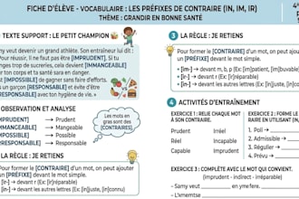 create professional french worksheets and educational materials