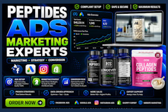 build peptide marketing website peptide ads peptide store peptide facebook ads