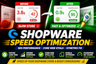 shopware speed optimization SEO performance core web vitals gtmetrix fix