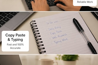 do data entry, copy paste and typing work