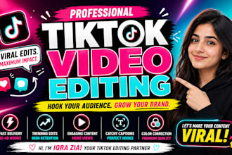edit 5 viral tiktok videos with hooks, captions and music