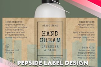 design premium peptide, sarms, vial label design, product label design