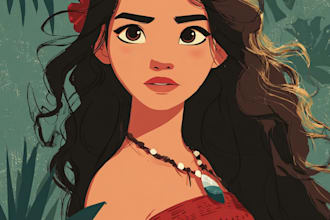 create a disney cartoon illustration