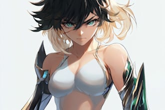 anime character with detailed outfit and design