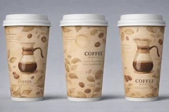 design modern coffee mug or cup design paper cup tumbler label design for pod