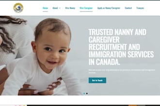 design responsive nanny agency website daycare  childcare babysitting website