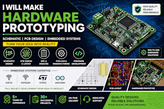 make hardware prototyping, schematic, pcb design, esp32, esp8266, stm32, arduino