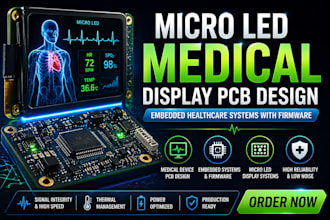 design micro led medical display pcb, embedded healthcare system with firmware