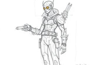 sketch of your character, sci fi fantasy, cyberpunk