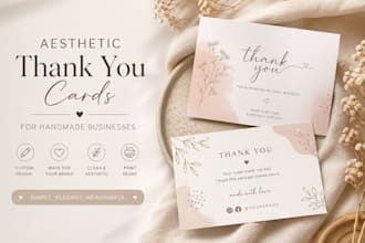 design aesthetic thank you cards for your handmade business