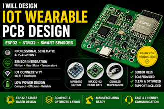design iot pcb using esp32 stm32 with mpu6050 max30102 and ds18b20 sensor
