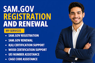 samgov registration sam gov renewal service 8a wosb uei cage code naics code