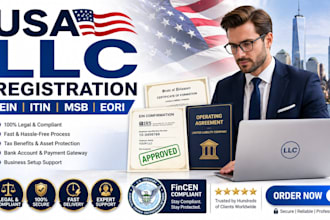 usa llc registration, ein, itin, msb and eori filing