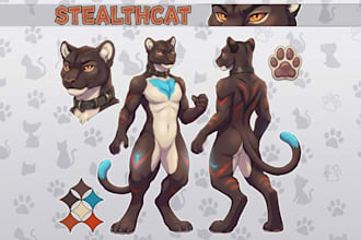 draw furry sona reference sheet nsfw art sfw fursona character design, furry oc