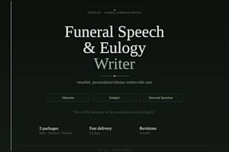 write a heartfelt funeral speech eulogy or obituary