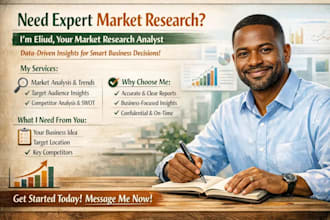 do market research, business plans, pestel, swot and competitor analysis