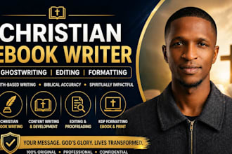 be ebook ghostwriter, christian editor, book formatter, book proofreader for kdp