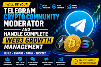 do telegram crypto community moderator and complete web3 growth management