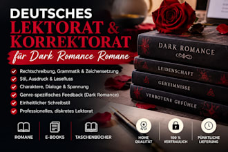 do german book editing and proofreading for dark romance novels