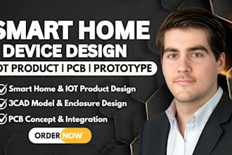 design smart home iot device pcb enclosure and 3d cad model for manufacturing