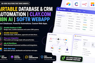 do airtable database crm, airtable automation, clay com, n8n ai, softr webapp