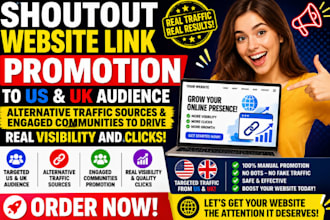 shoutout website link promotion to US, UK audience