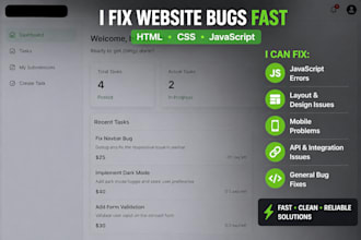 create or debug your web app using HTML CSS or javascript