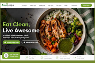 build seo optimized meal prep website, design nutrition, diet, meal plan store