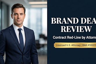 review and redline your brand deal or sponsor contract as a US attorney