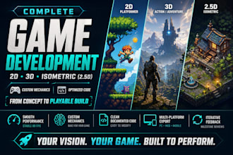 develop custom game mechanics 2d 3d and isometric