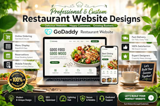 food website for restaurants, catering and food brands, godaddy website