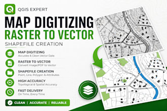 digitize map, convert raster to vector, map tracing and create shapefile in qgis