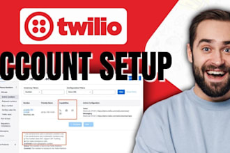 setup a verified upgraded twilio account, vonage account telnyx account
