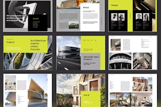 create a modern architectural portfolio, CV and presentation