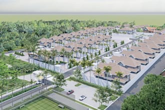 organize residential community center,unit apartment building, masterplan layout