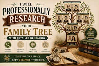 professionally research your family tree with detailed genealogy