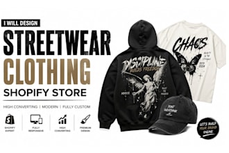 build streetwear clothing shopify store, do streetwear shopify marketing
