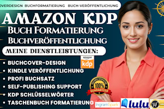 erstelle professionellen buchsatz, formatierung und publishing für amazon KDP