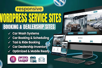 design wordpress car wash website car booking taxi booking car dealership web