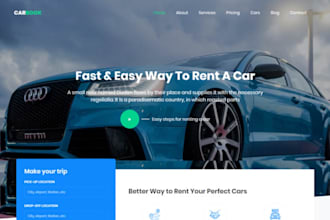 design car rental website booking website and car dealership website