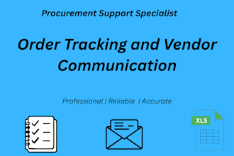 manage purchase ordrers, vendor communication and order follow ups