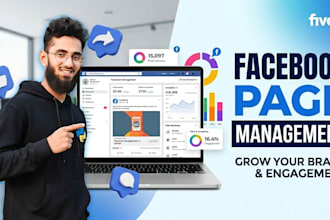 do weekly fb page management, post design and scheduling