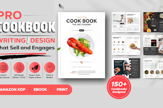 write and design cookbook, recipe book layout and cover for KDP or print